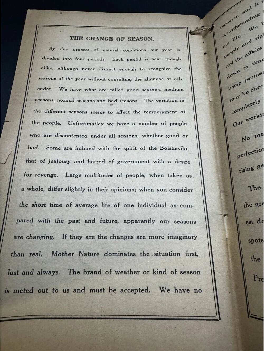 1920 Farmers Almanac Published By The Western Ohio Creamery Co Greenville OH